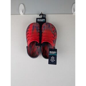 Rugged Shark Kids Clog Sandals Red Blue Tie Dye Size 13 Water Shoes